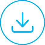 Download button with blue arrow pointing down